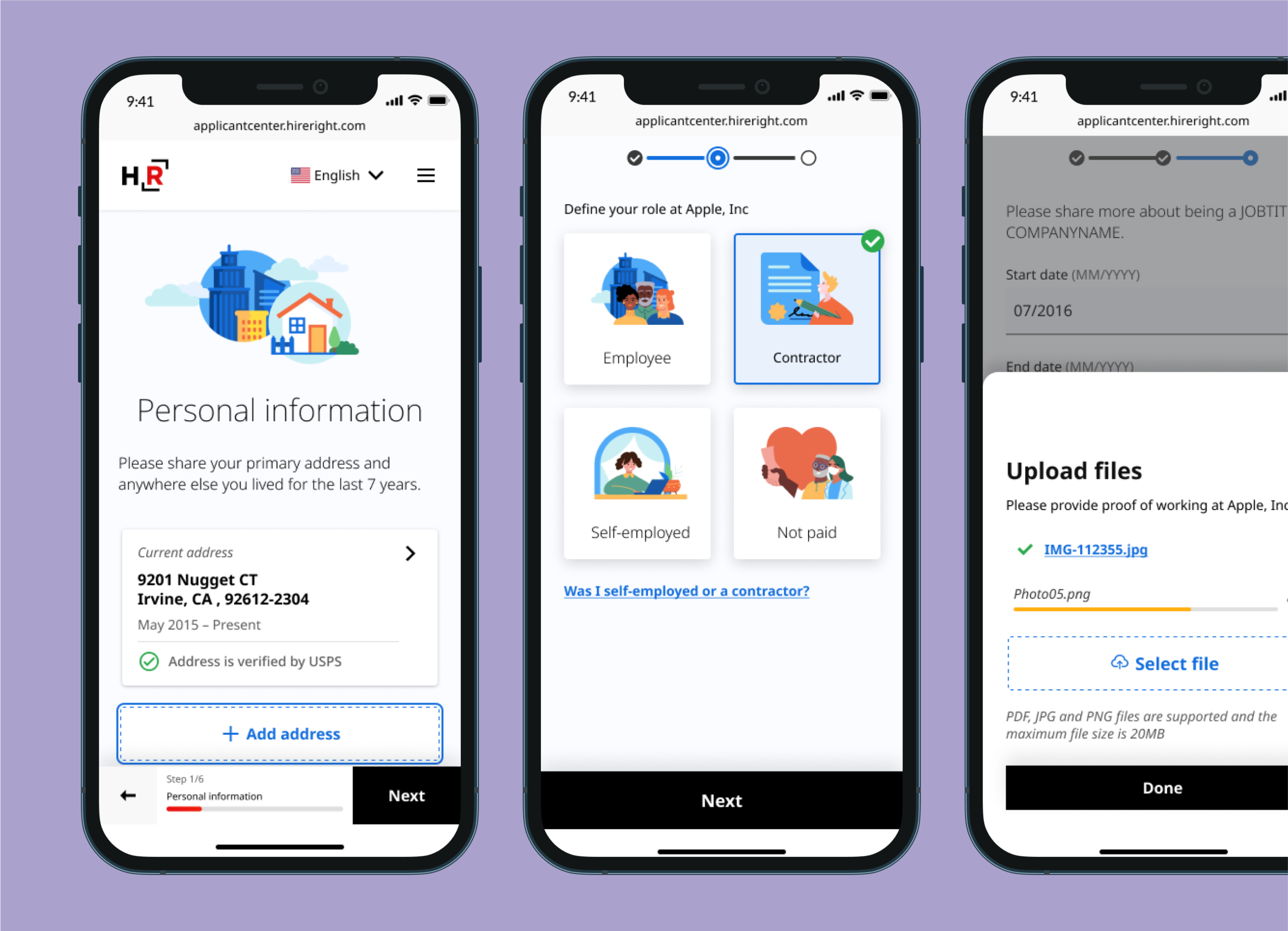 Applicant Center mobile